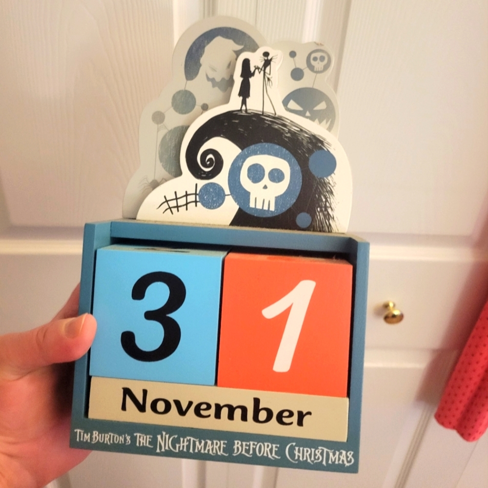 Nighmare Before Christmas Perpetual Wood Calendar